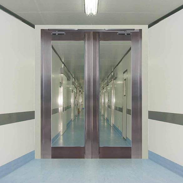Large glass fire door